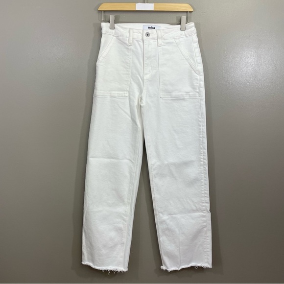 NWOT Mica women’s size 26 Denim Jeans raw hem white - Picture 1 of 11